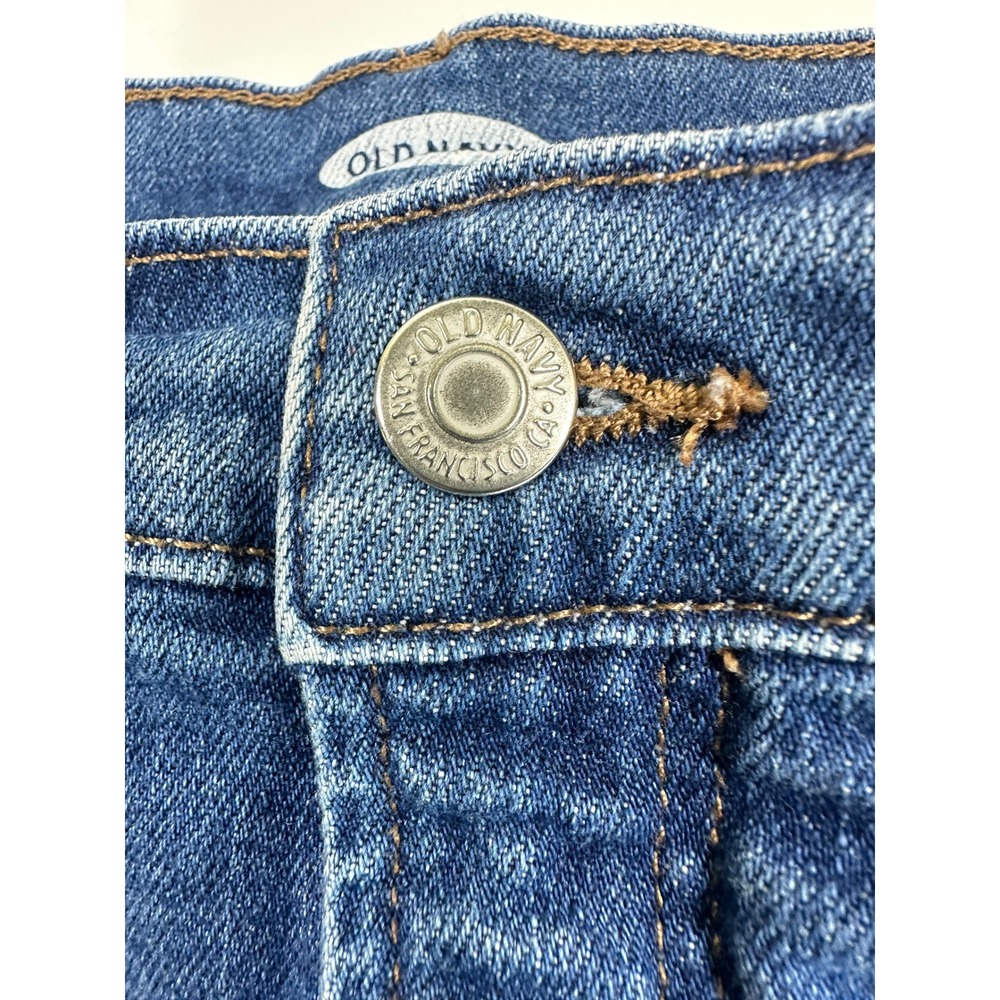Old Navy Womens High Waisted Denim Shorts Medium Wash Raw Hem Cuffed Size 12 - Picture 4 of 13